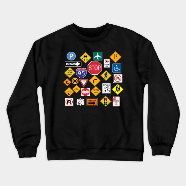 Merry Christmas Street Road Signs Crewneck Sweatshirt by holidaystore